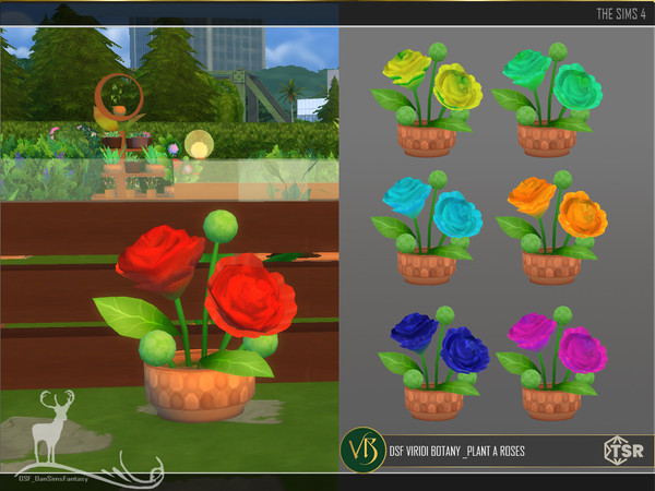 Sims 4 — DSF VIRIDI BOTANY _PLANT A ROSES by DanSimsFantasy — You can have this group of plants in your garden or home,