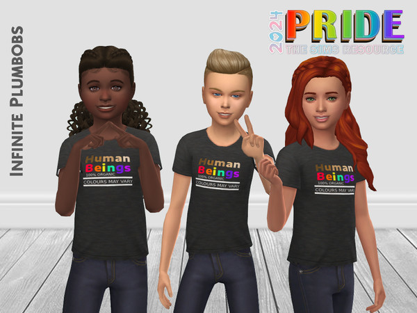 Sims 4 — Child Human Beings TShirt by InfinitePlumbobs — Human Beings come in all colours Tshirt Suitable for All 1