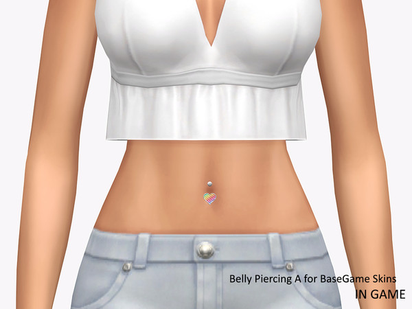 Sims 4 — (Wisteria) Pride_Heart_BellyPiercing B (for Customized skins).package by WisteriaSims — This Set Includes 2