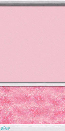 Sims 2 — LGR Part 2 by TKayO Wall 3 by TKayO — Half painted, half papered pink wall with crown and floor moldings and