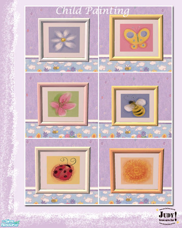 Sims 2 — Judy Child Wall Painting Set 4 by judyhugsnoopy — Little simple painting for you baby or child bedroom. Hope you