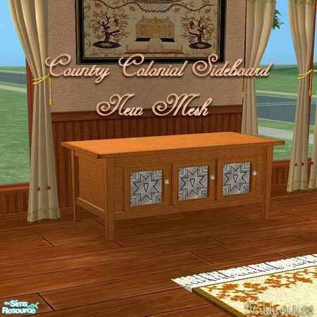 Sims 2 — Country Colonial Sideboard by Nikki041498 — *New Mesh* This country style sideboard features punched tin door