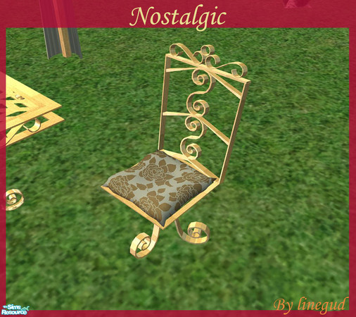 Sims 2 — Nostalgic dining chair - gold by linegud — A recolor of my nostalgic garden set..... requires the mesh set to