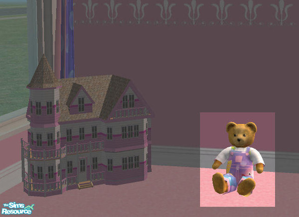 Sims 2 — Bubble Buddies Teddy Bear by HeartSpirit — Adorable little teddy bear with colored overalls