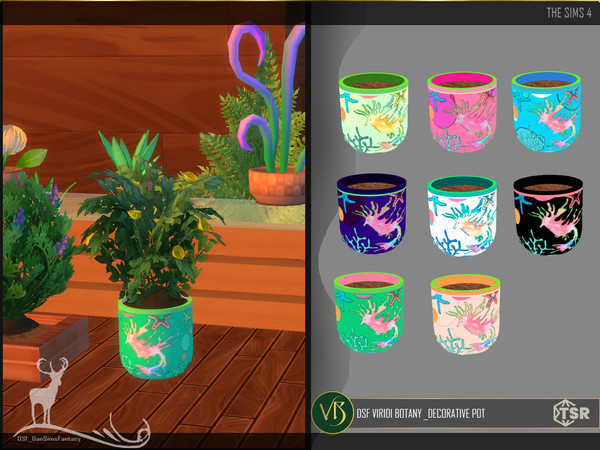 Sims 4 — DSF VIRIDI BOTANY _DECORATIVE POT by DanSimsFantasy — You can plant your plants in an orderly space. With this