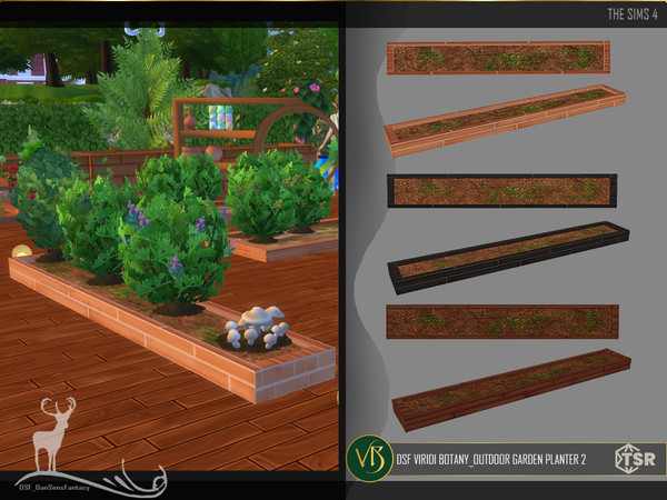 Sims 4 — DSF VIRIDI BOTANY_OUTDOOR GARDEN PLANTER 2 by DanSimsFantasy — You can plant your plants in an orderly space.