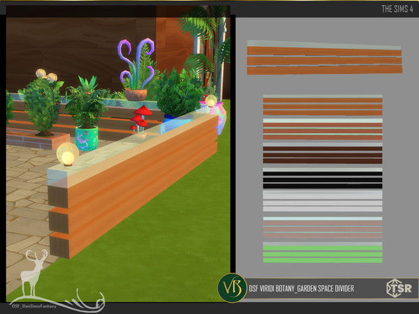 Sims 4 — DSF VIRIDI BOTANY_GARDEN SPACE DIVIDER by DanSimsFantasy — These are items for gardening center or nursery.