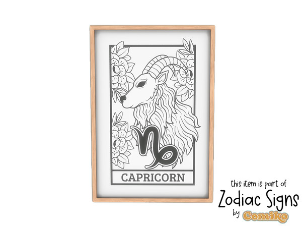 Sims 4 — Comiko Zodiac Capricorn Sign Painting by Comiko — Comiko - Zodiac Signs Painting Set -Aries Zodiac Sign - 3
