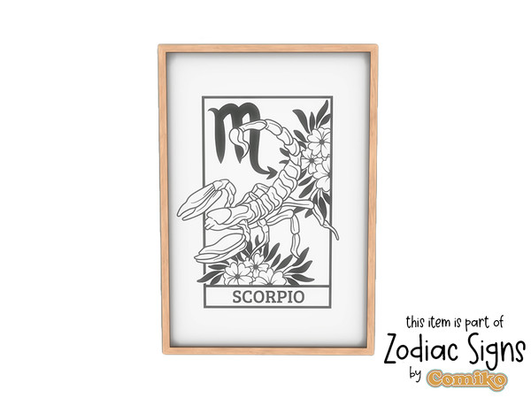 Sims 4 — Comiko Zodiac Scorpio Sign Painting by Comiko — Comiko - Zodiac Signs Painting Set -Aries Zodiac Sign - 3