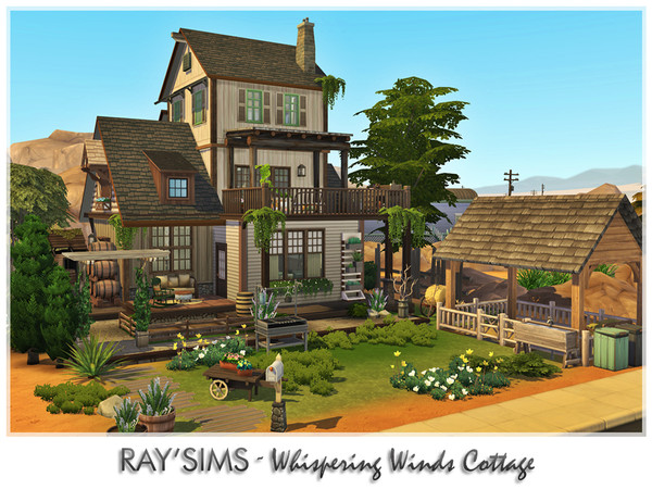 Sims 4 — Whispering Winds Cottage by RayDesign9 — This house has 3 bedroom and 2 bathroom,