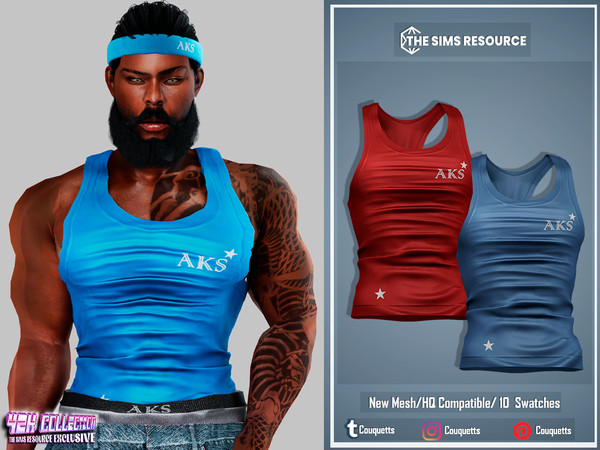 Sims 4 — Y2K Oversize TanK Top (Adult Male) by couquett — Y2K Oversize TanK Top (Adult Male) 10 colors