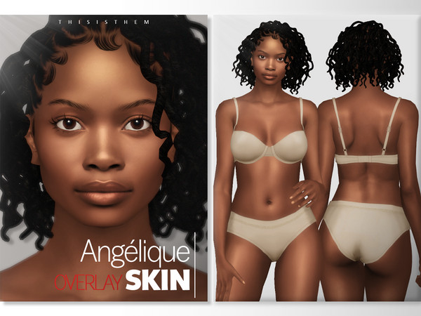 Sims 4 — Angelique Skin OVERLAY by thisisthem — HQ Compatible 4 swatches