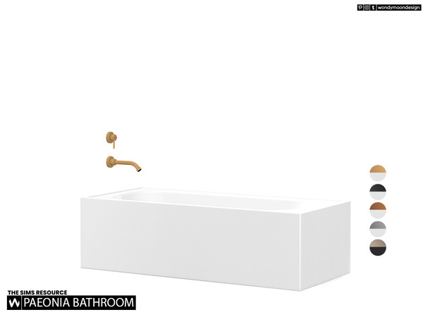 Sims 4 — Paeonia Bathtub by wondymoon — Paeonia modern style bathroom!