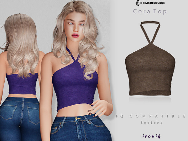 Sims 4 — Cora Top by _ironik_ — -8 Colors