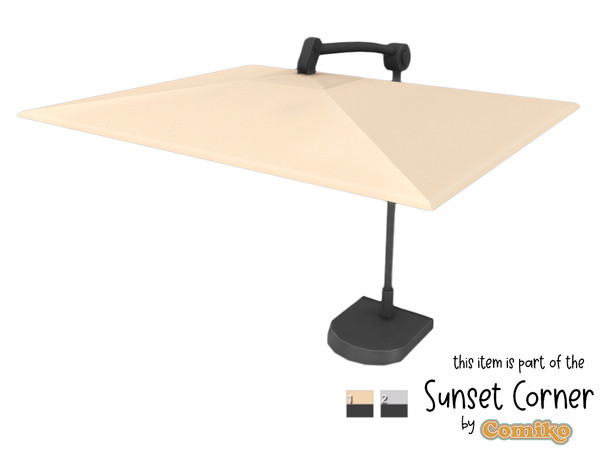 Sims 4 — Comiko Sunset Corner Shady Umbrella by Comiko — Hi there! The Sunset Corner is finally here! I hope you guys