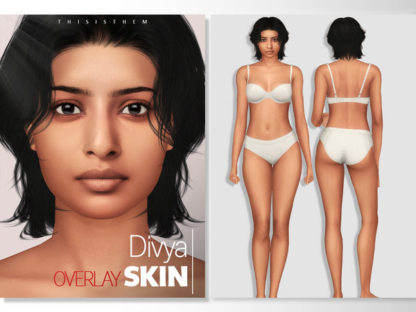 Sims 4 — [Patreon] Divya Skin Overlay by thisisthem — HQ Compatible ; Overlay (4 swatches) ; Skin Details Category ;