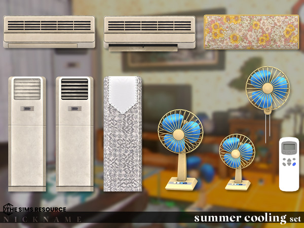 Sims 4 — summer cooling set_floor standing air conditioner cover (deco) by NICKNAME_sims4 — summer cooling set 10 package