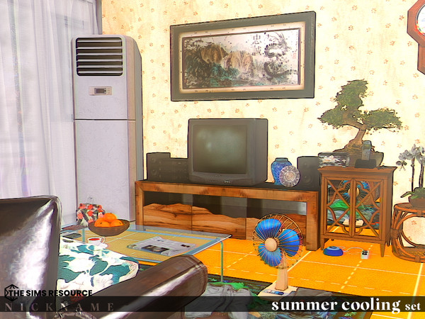 Sims 4 — summer cooling set_floor standing air conditioner opened (deco) by NICKNAME_sims4 — summer cooling set 10