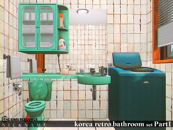 Sims 4 — korea retro bathroom set_shower wall by NICKNAME_sims4 — 12 package files. korea retro bathroom set_bathtub V1