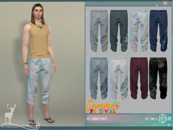 Sims 4 — SUMMER FESTIVAL- DSF PANT SS.package by DanSimsFantasy — It's a simple set of men's clothing that your Sims can
