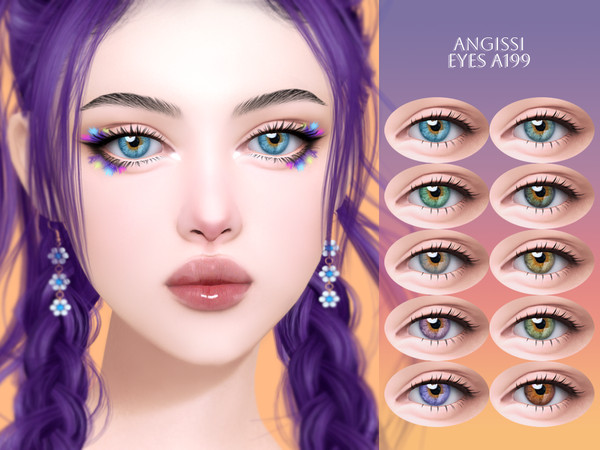 Sims 4 — EYES A199 by ANGISSI — PREVIEWS MADE USING HQ MOD Facepaint category