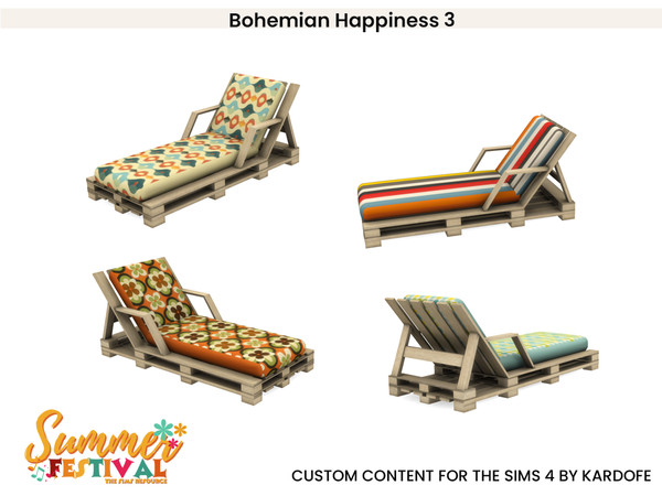 Sims 4 — kardofe_Bohemian Happiness_Sun lounger by kardofe — Create a bohemian and relaxing space in your garden with