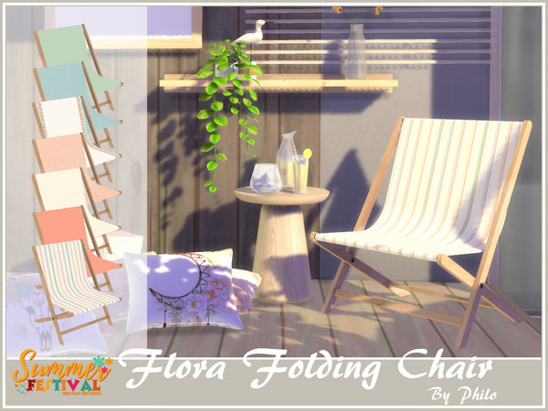 Sims 4 — Philo_Flora Folding Chair by philo — Take advantage of the summer holidays to spend precious time with your