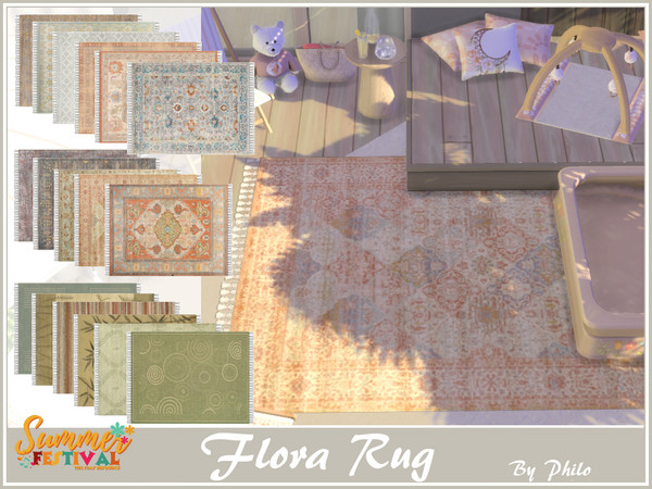 Sims 4 — Philo_Flora Rug by philo — Take advantage of the summer holidays to spend precious time with your toddler by the