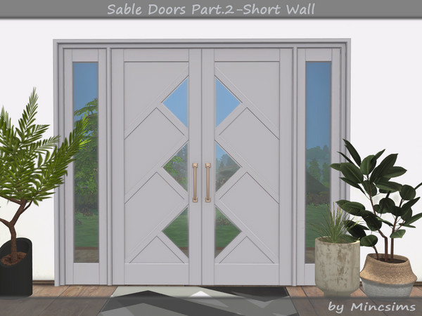 Sims 4 — Sable Double Door 4x3 by Mincsims — With a sleek design, they are perfect for residential or commercial use,