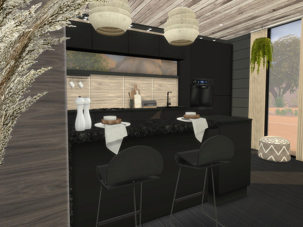 Sims 4 — Zenzi Kitchen by Suzz86 — Zenzi is a fully furnished and decorated kitchen. Size 6x7 Value $ 14,000 Short Walls