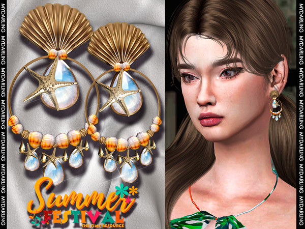 Sims 4 — SUMMER - shell and starfish earrings na52 ADULT by Mydarling20 — new mesh