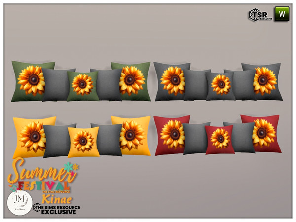 Sims 4 — Summer festival Kinae garden cushions by jomsims — for our summer festival theme find the kinae collection.