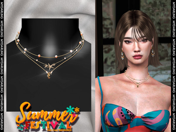 Sims 4 — SUMMER -shell and starfish NECKLACE na52 - ADULT by Mydarling20 — new mesh