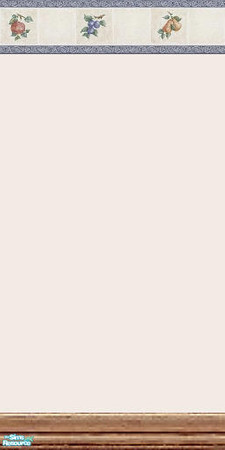 Sims 2 — Tri - Fruit Kitchen - Individual Item by Lorah — Apple, pear, plum, floral tile, with blue or cream paint and