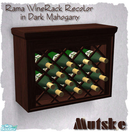 Sims 2 — Rama Kitchen - Wine Rack by Mutske — Set of new meshes, just to decorate your sim kitchen.