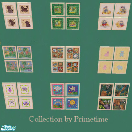 Sims 2 — PT Zen4in1 Children Prints by Primetime024 — This set contains a variety of children prints. They are all done