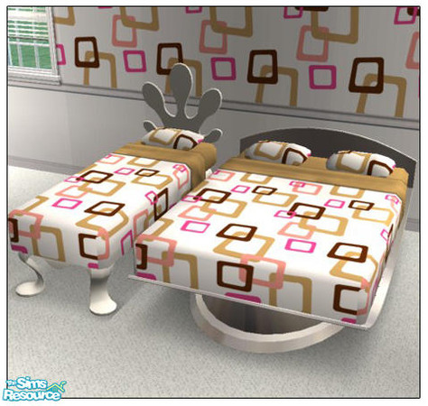 Sims 2 — "Unsquare" Bedding by prin6je — Bedding with a not quite square pattern.