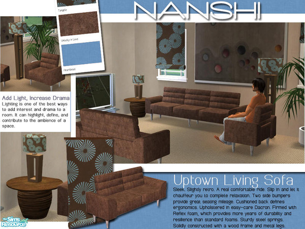 Sims 2 — Retro Modern Living Room by Nanshi — Some more great recolours of the fantastic sets done by HolySimoly. Also