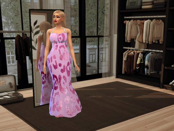Sims 4 — Long Dress Themed Heart & Star And Glitter by Cheyenne1002 — Heart & Star Long Dress