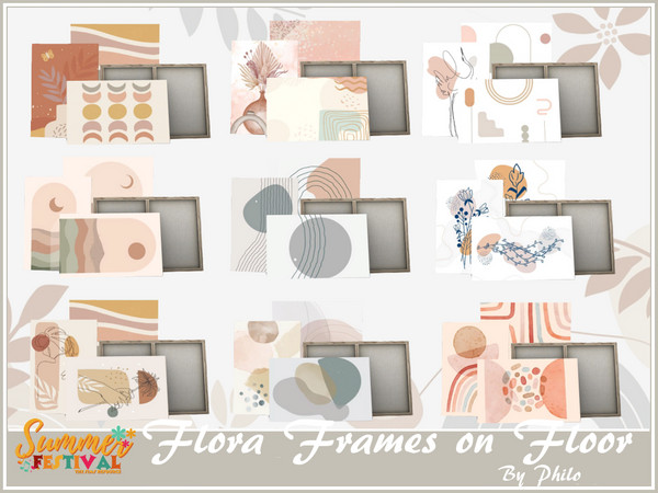 Sims 4 — Philo_Flora Four Frames on the Floor by philo — Give your Sims the opportunity to relax in this living room made