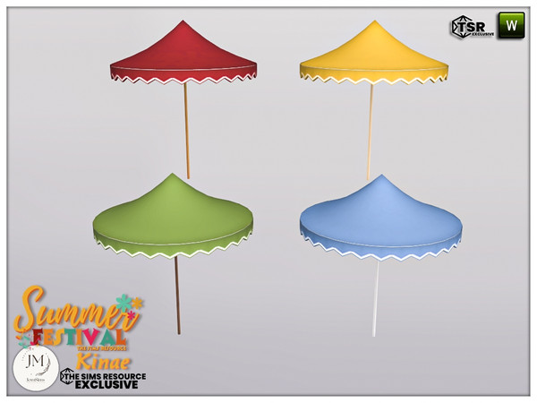 Sims 4 — Summer festival Kinae bedroom table umbrella by jomsims — summer festival kinae, the bedroom.