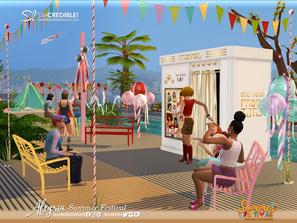 Sims 4 — Alegria Summer Festival Triangle Pennants Flags by SIMcredible! — Yay! It's summer :D Enjoy your festival with