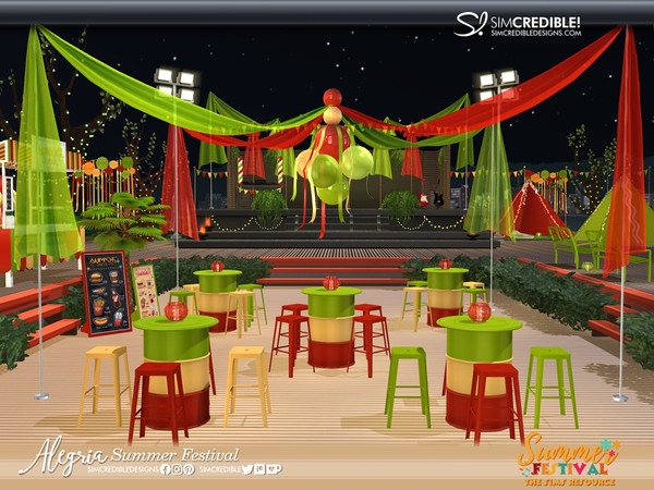 Sims 4 — Alegria Summer Festival Canopy Decor Piece by SIMcredible! — A festival is better with good food, right?!? Since