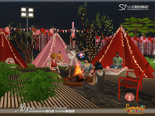 Sims 4 — Alegria Summer Festival decor tent with lights by SIMcredible! — At some point, after so many funny moments,