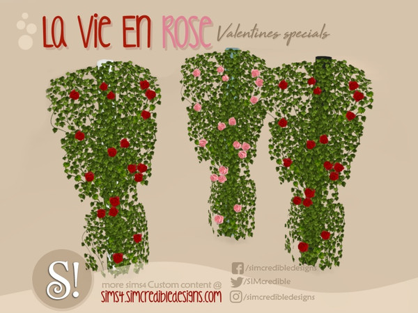 Sims 4 — La vie en rose *DECOR* column by SIMcredible! — by SIMcredibledesigns.com available at TSR 4 colors in 8