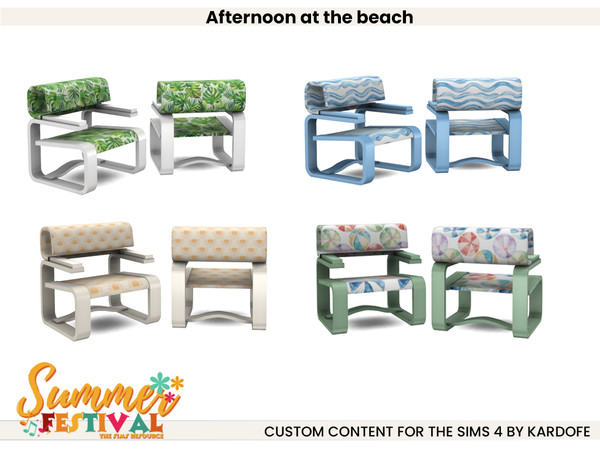 Sims 4 — kardofe_Afternoon at the beach _LivingChair by kardofe — Beach days are easier with this fun, colourful and
