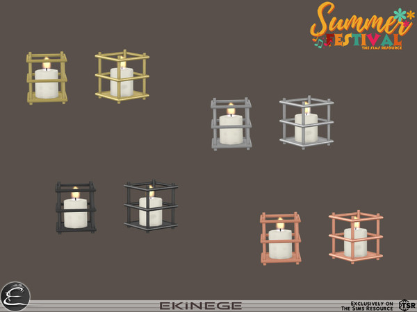 Sims 4 — SummerFestival - Outdoor Seating Decor - Table Candles by ekinege — This set features 7 new items.