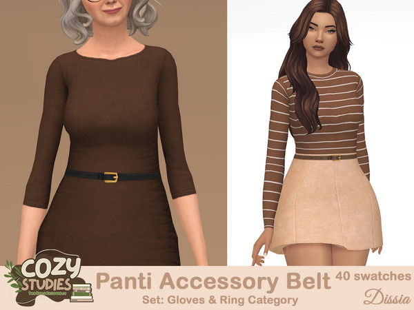Sims 4 — Panti Accessory Belts Set by Dissia — Accessory belt in many colors
