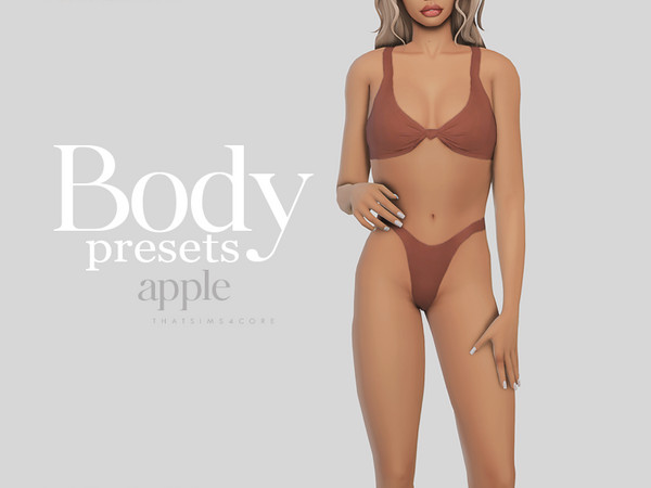 Sims 4 — ts4h - pear body preset.package by thatsims4core — 4 body presets, shapes include apple, pear, hourglass and