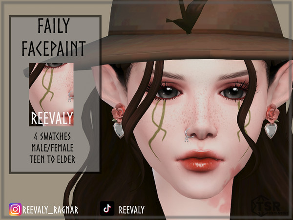 Sims 4 — Faily Facepaint by Reevaly — 4 Swatches.